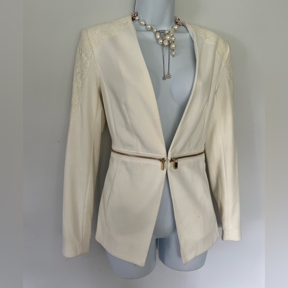 Grace Element Women's White Blazer Jacket - Picture 2 of 16